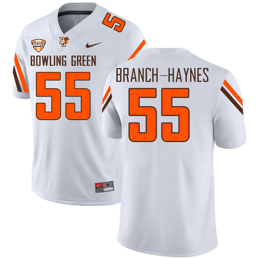 Bowling Green Falcons #55 Evan Branch-Haynes College Football Jerseys Stitched Sale-White